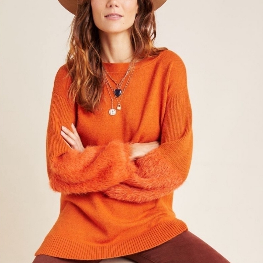 Anthropologie Colma Tunic Sweater Color Cinnamon